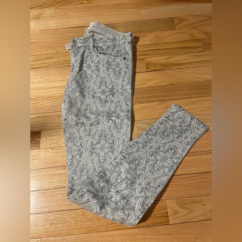 Current/Elliot Grey And White Patterned Jeans Siz… - image 1